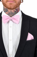 Abel Pink Bow Tie And Pocket Square Set