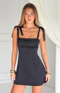 Azira Black Tie Mini Dress