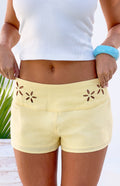 Alamara Yellow Floral Detail Shorts
