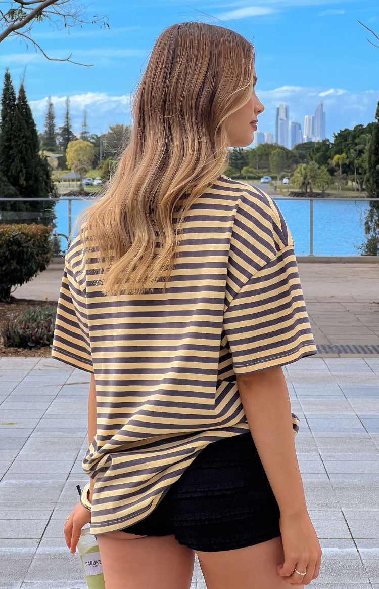 Alba Yellow Stripe Oversized Tee