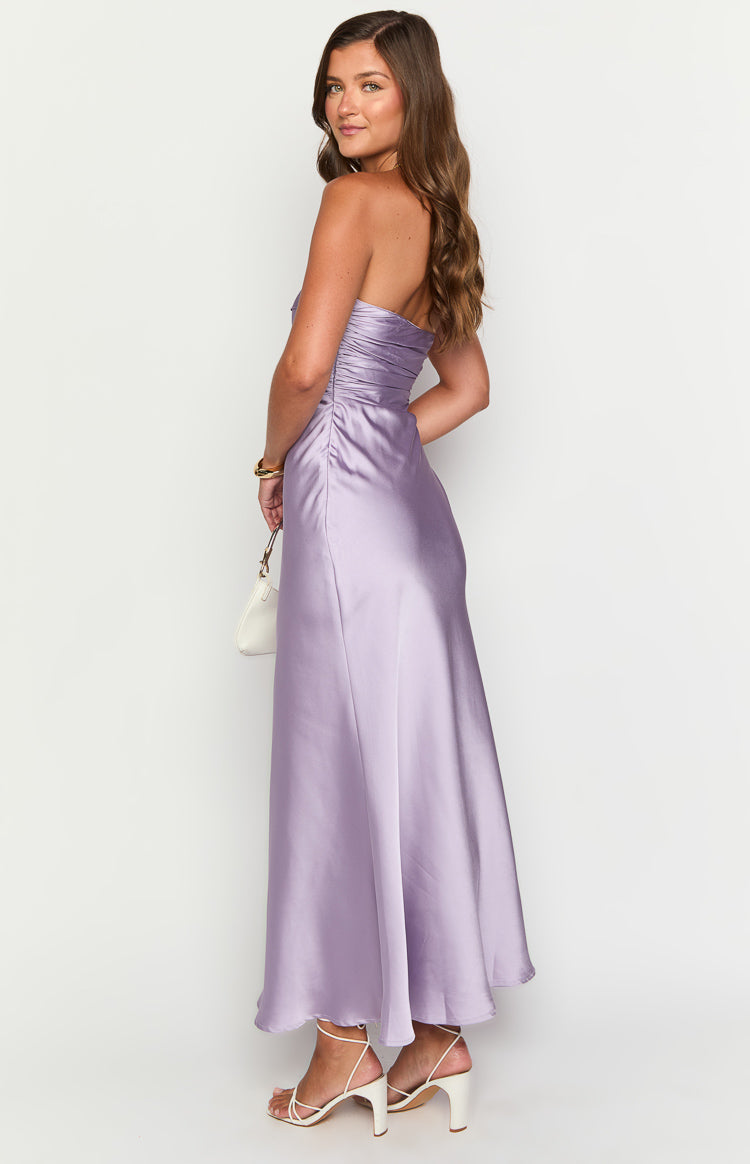 Alexia Purple Strapless Maxi Dress