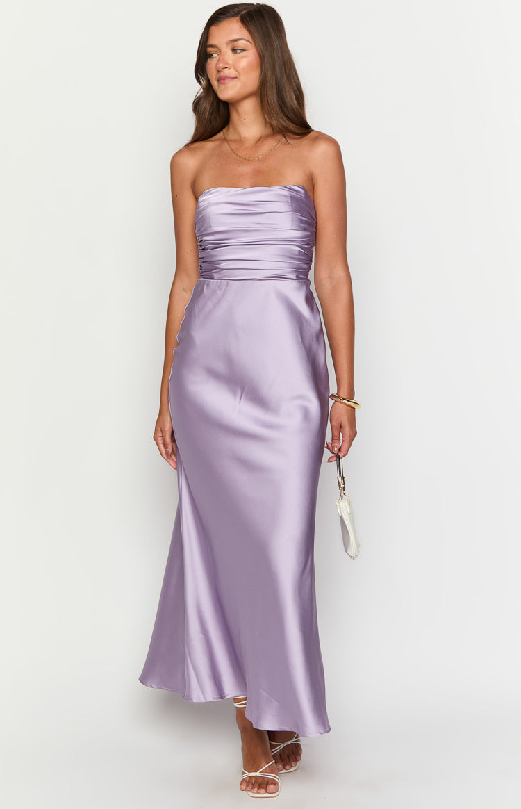 Alexia Purple Strapless Maxi Dress
