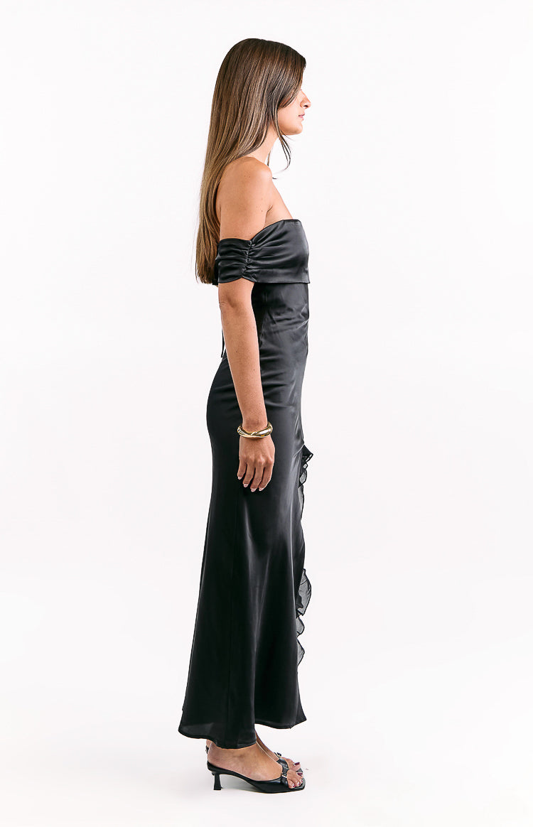 Anica Black Off Shoulder Maxi Dress
