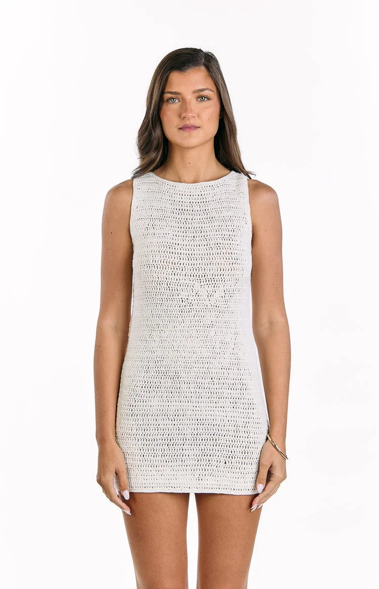 Annalee Cream Crochet Mini Dress