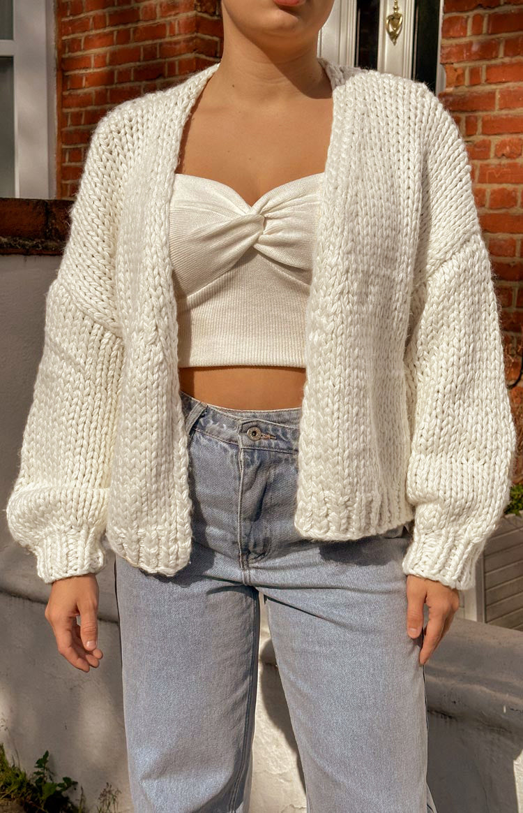 Bad Habits Cream Knit Cardigan