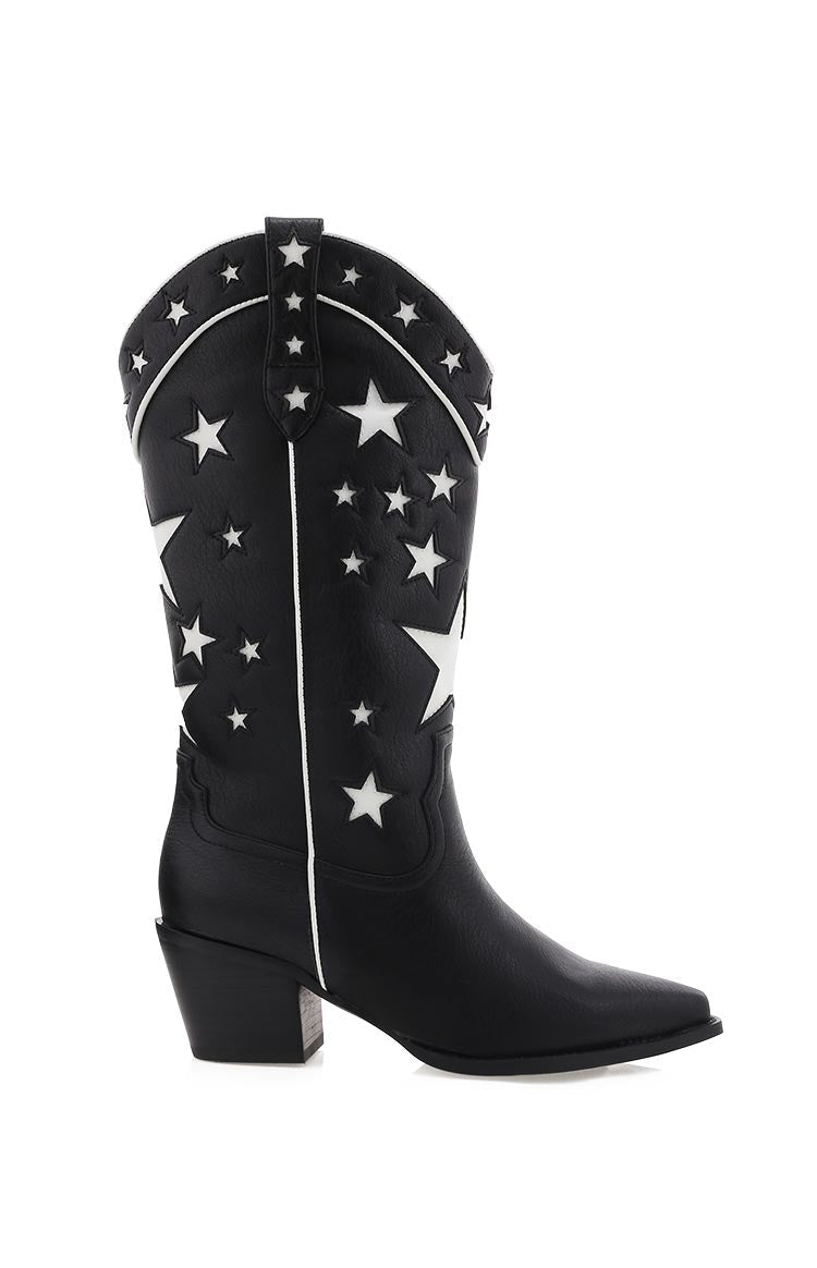 Billini Dollie Black And White Cowboy Boots