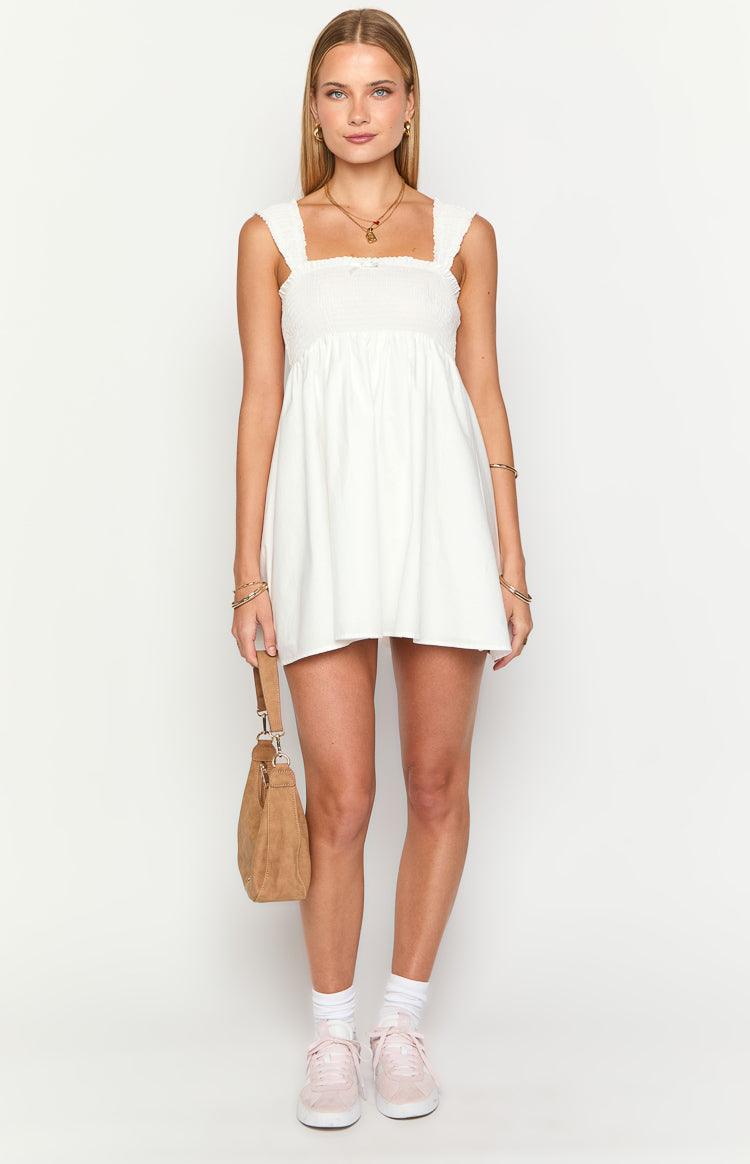 Dekoda White Cap Sleeve Mini Dress