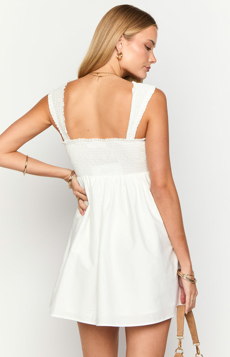 Dekoda White Cap Sleeve Mini Dress