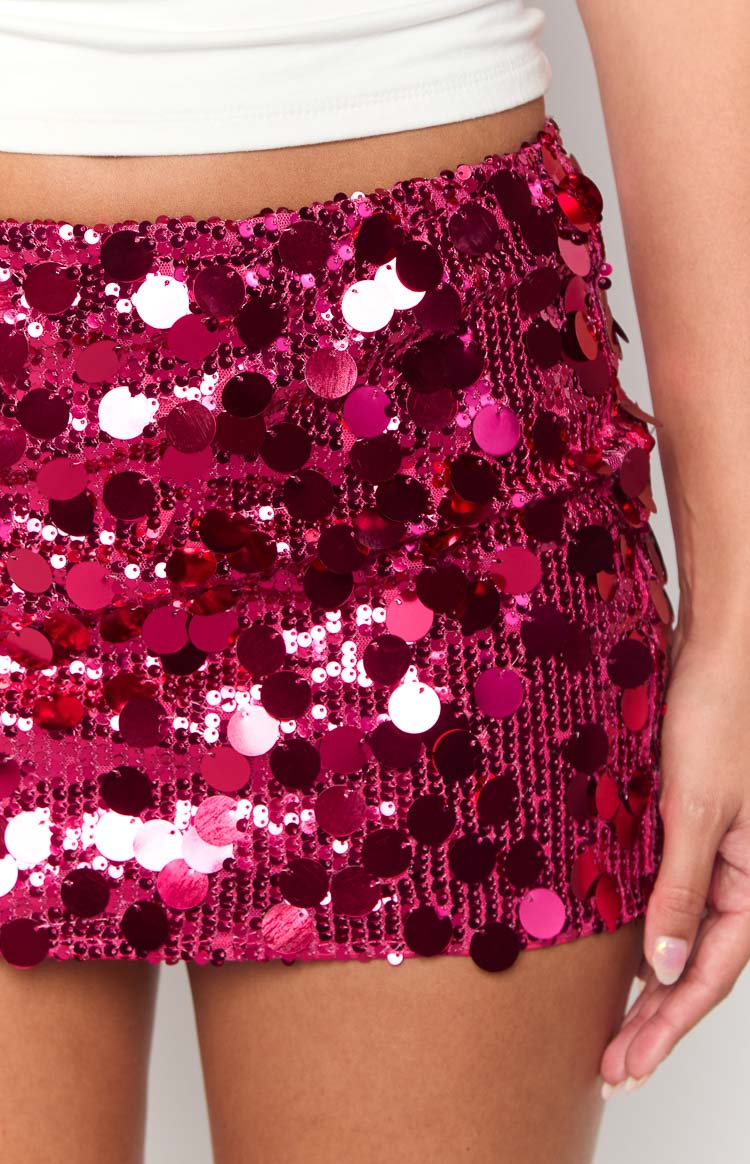 Emiko Pink Sequin Mini Skirt