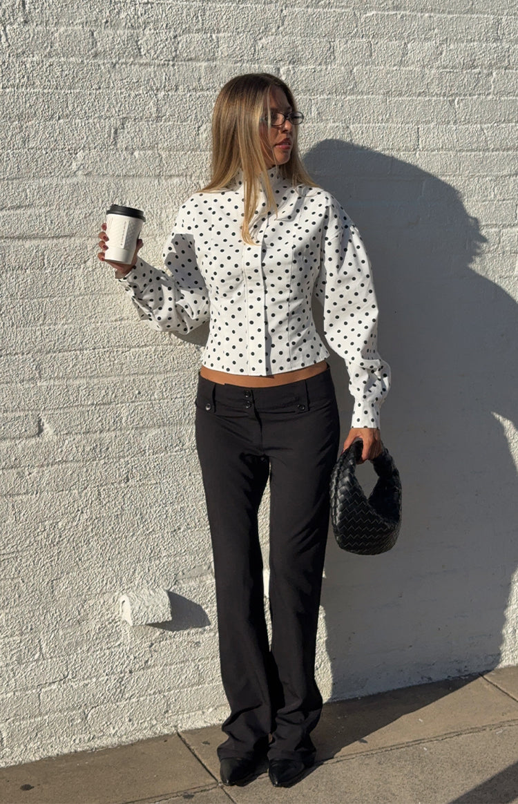 Front Page White Polka Dot Jacket