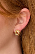 Gold Knot Stud Earrings