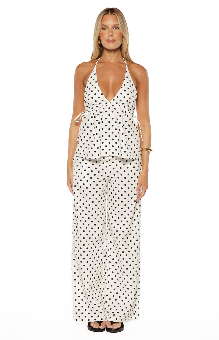 Imee White Polka Dot Top
