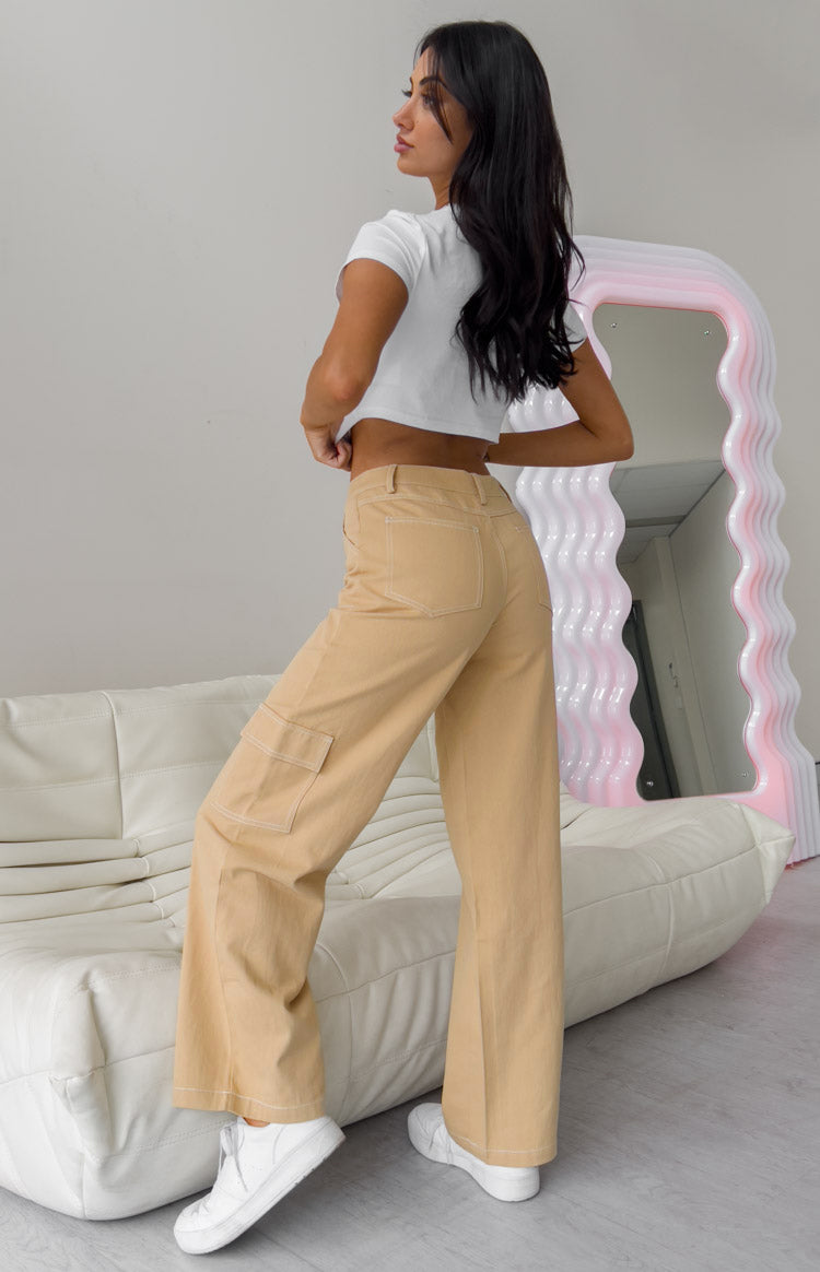 Iva Beige Cargo Pants