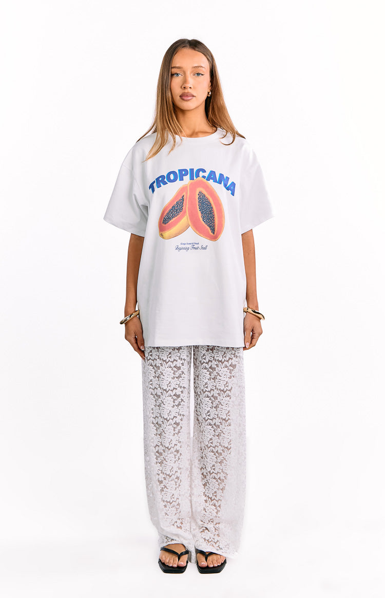 Jev White Lace Pants