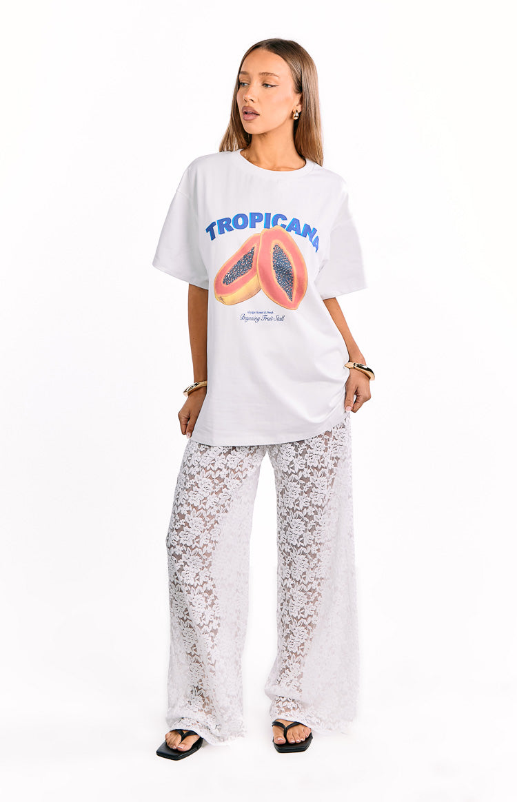 Jev White Lace Pants