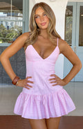 Justine Pink Contrast Stripe Mini Dress