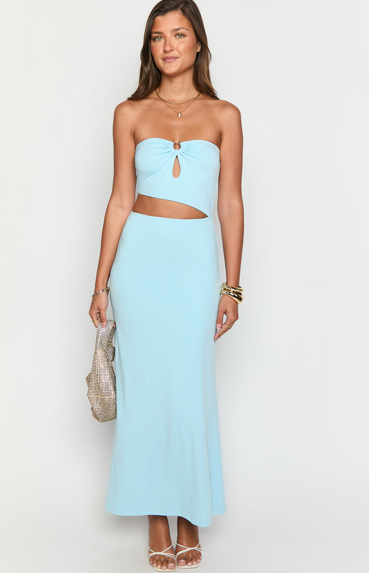 Kain Blue Strapless Maxi Dress