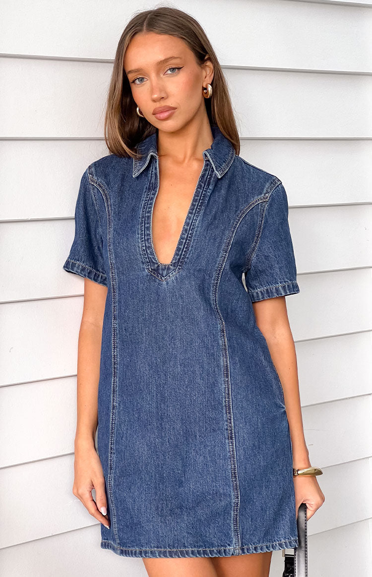 Lachie Dark Wash Denim Mini Dress