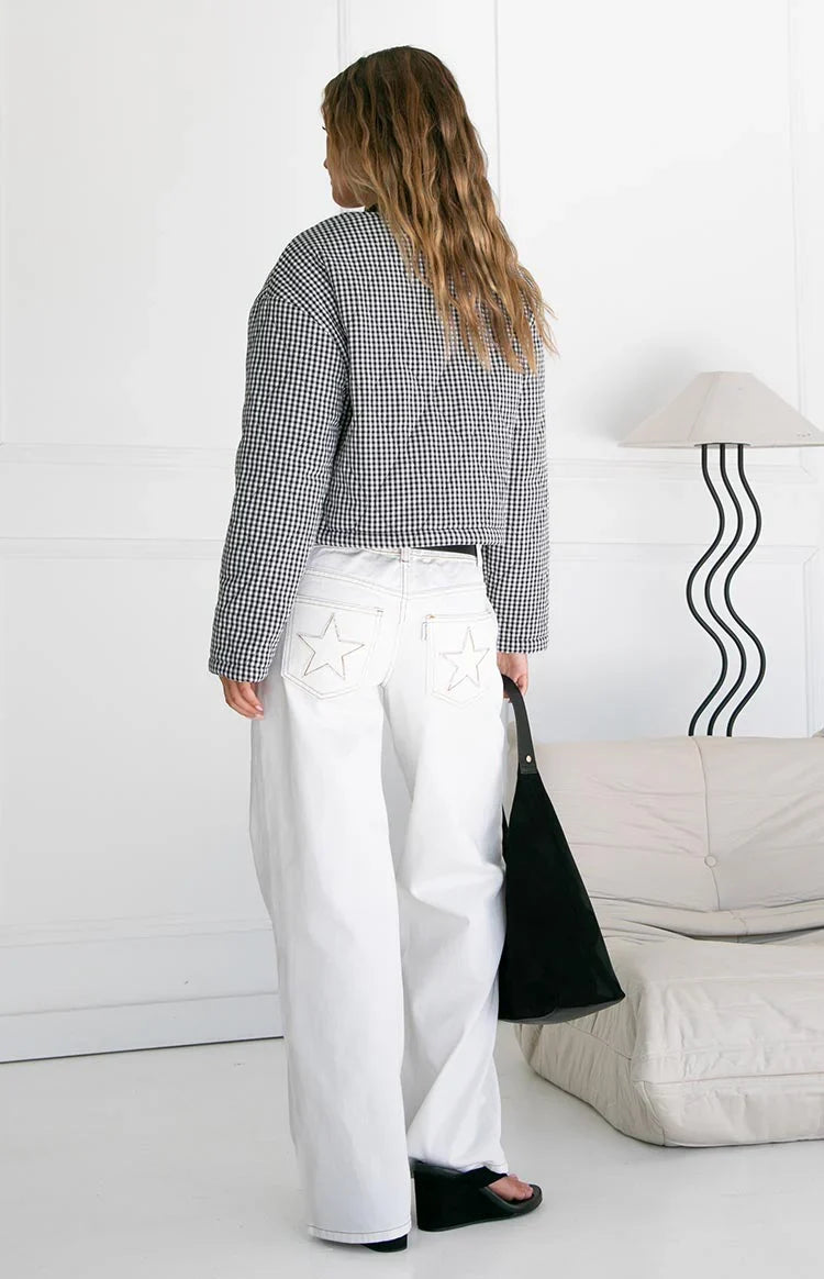 Lennie Black Gingham Quilted Jacket