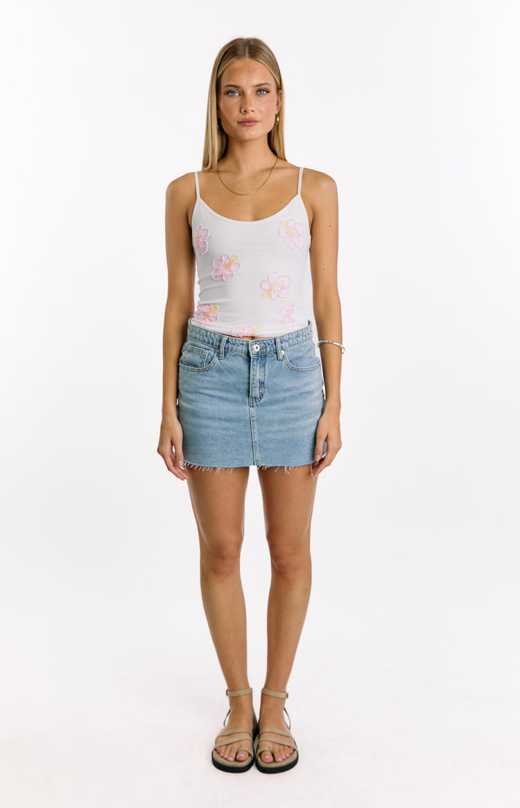 Mallorie White Beaded Top
