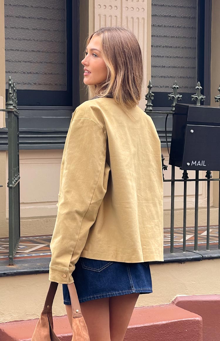 Jemma Cream Contrast Canvas Jacket