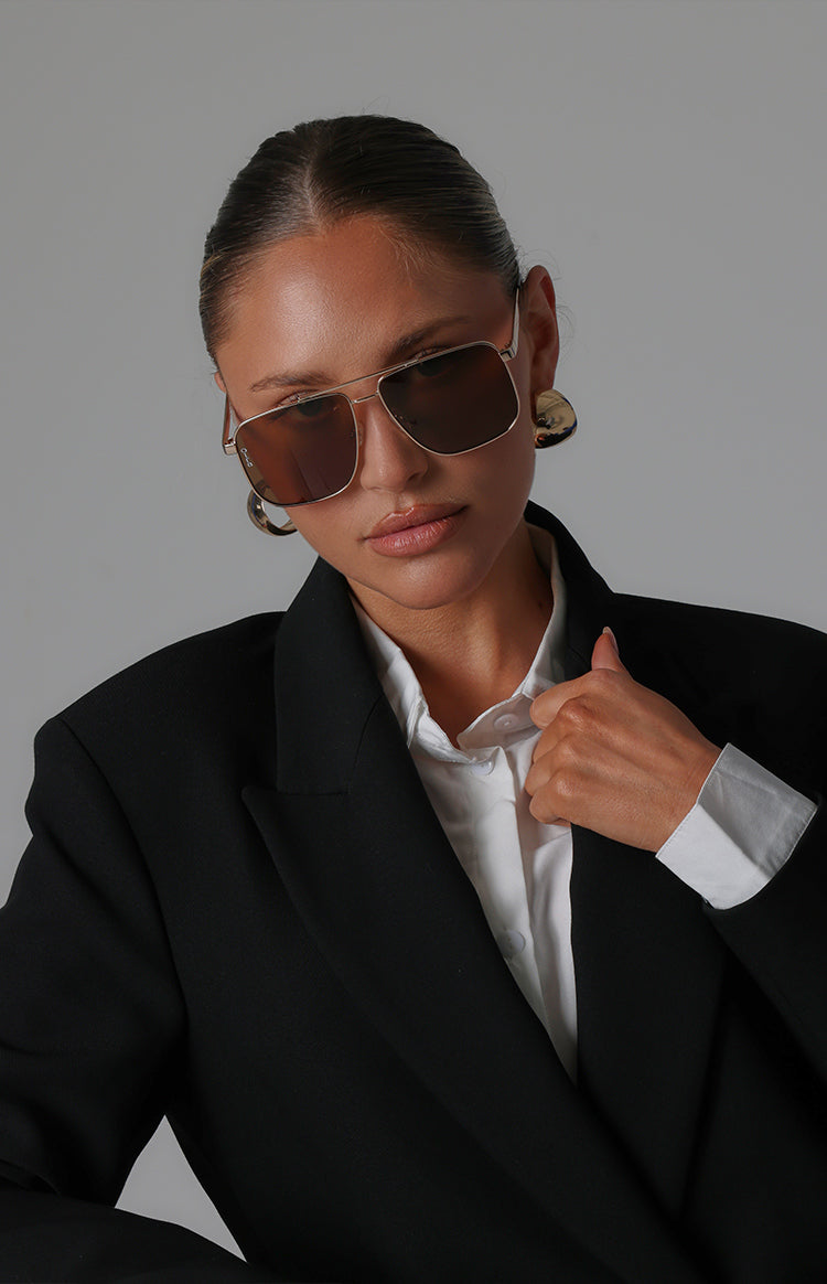 Otra Eyewear Sorrento Brown/Gold Aviator Sunglasses