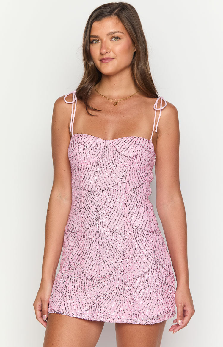 Penny Lane Pink Sequin Mini Dress
