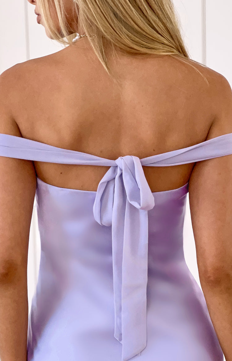 Sandie Lilac Off The Shoulder Mini Dress