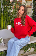 Zami Red Bow Sweater